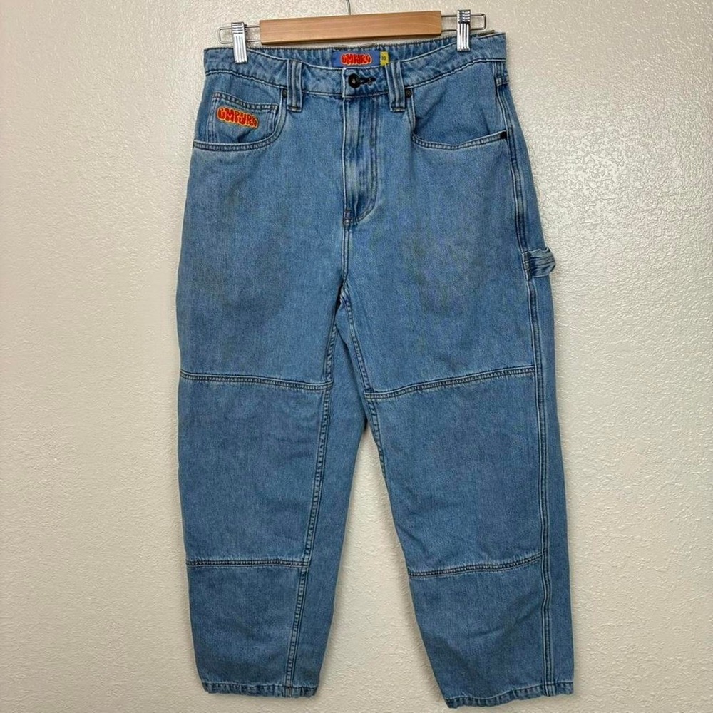 Empyre Blue Denim Carpenter Jeans Orange Accents Skater Barrel Leg‎  30